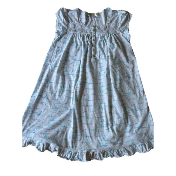 Eileen West Babydoll Nightgown XS-S Nautical Sailboat Coastal Pjs Lace Cottage - Picture 15 of 15